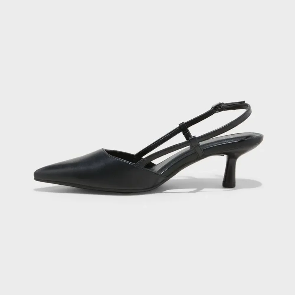 Women's Annette Slingback Heels (Size 5.5) - Black